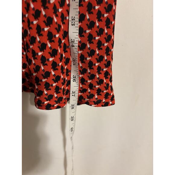 Maeve Anthropologie Dress 8 Red Floral Fit & Flare Short Sleeve - Picture 11 of 11